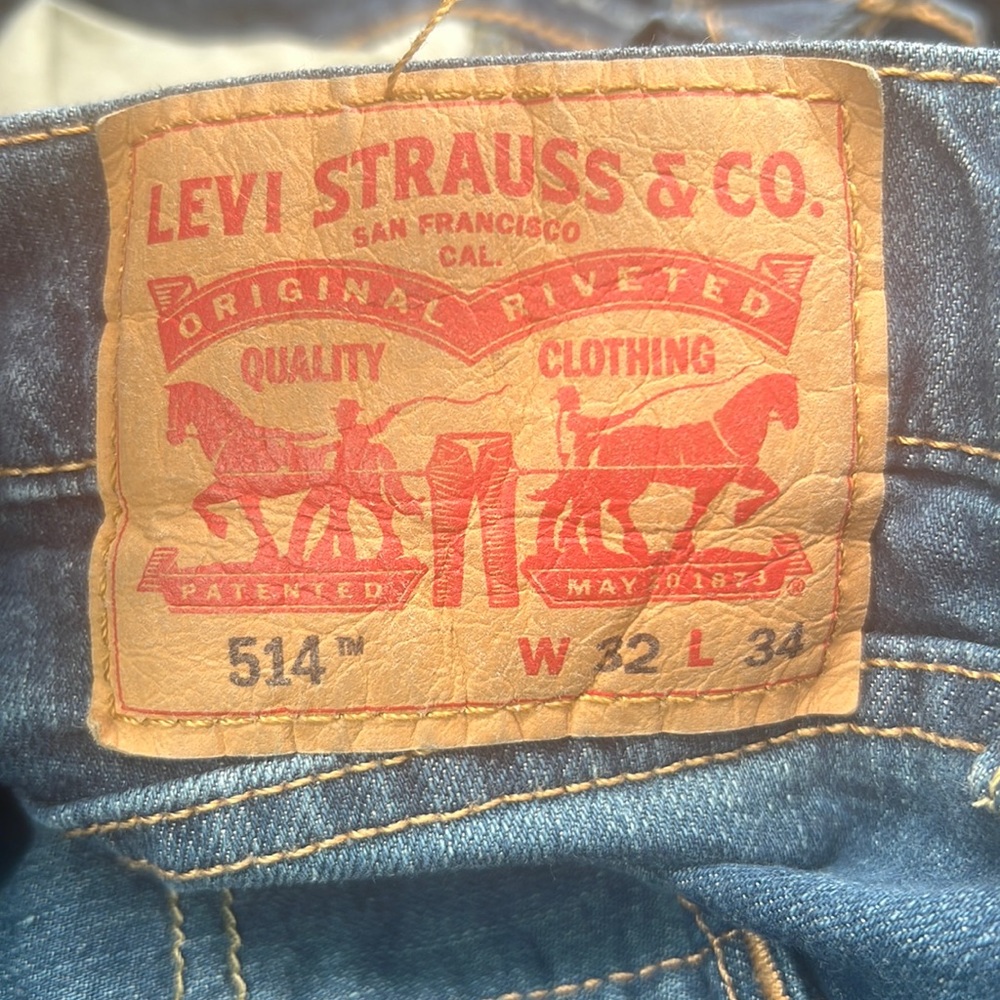 Levi’s 514 32x34 classic straight fit jeans prewash color